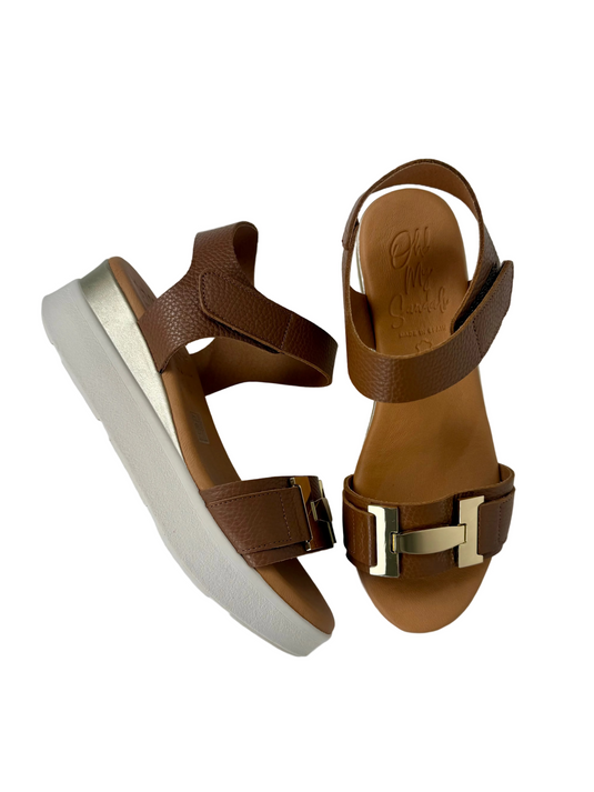 tan low wedge sandals