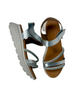 silver wedge walking sandals