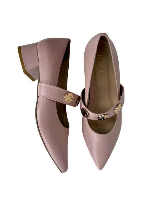 pink bock heels for women