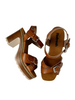 brown heeled platform sandals