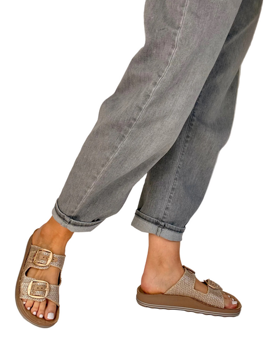 rose gold sandals