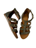ladies green flat sandals