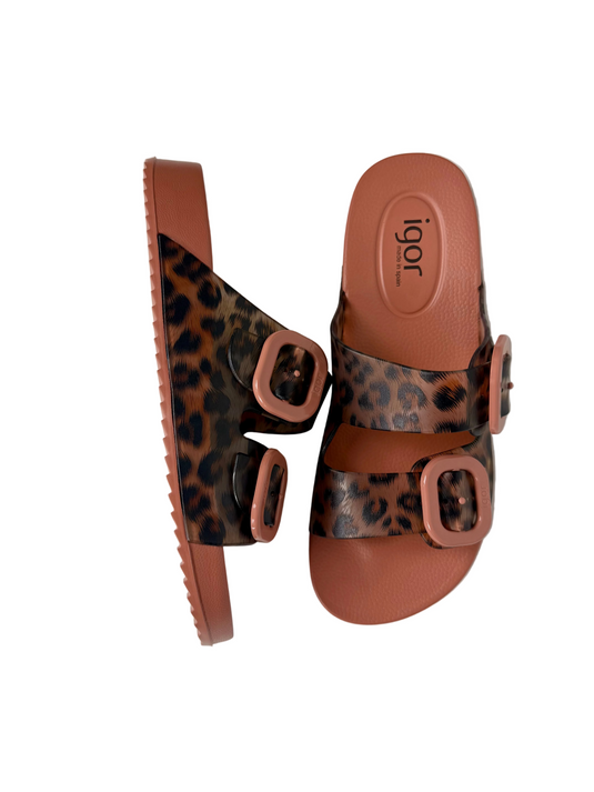 mule leopard print sandals