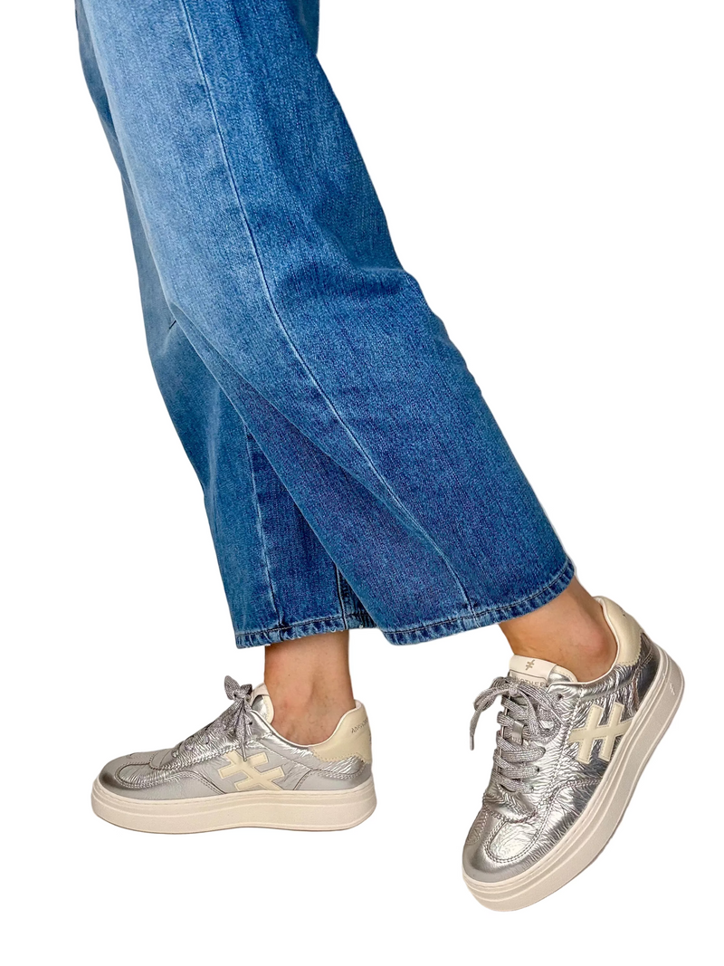 Load image into Gallery viewer, silver fashion sneakers
