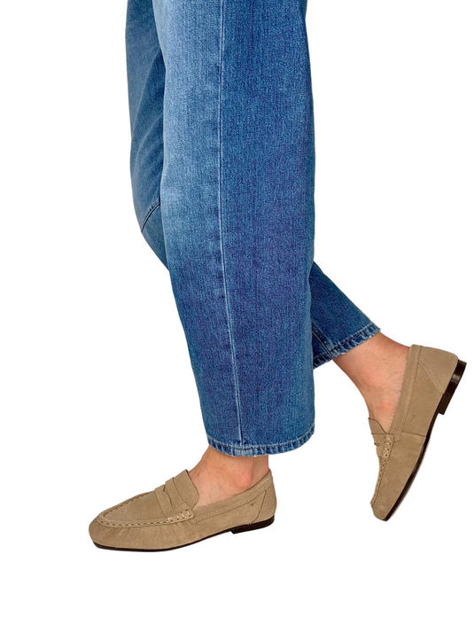 ladies suede loafers