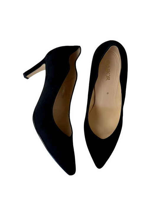 black suede heels
