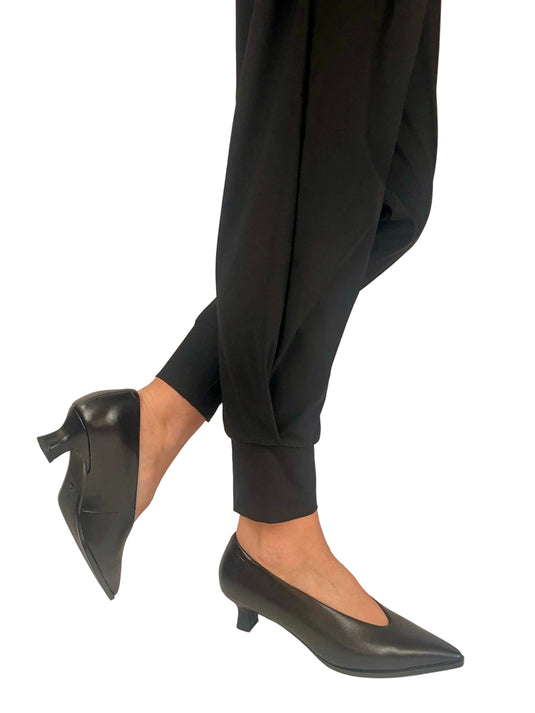 black low heeled shoes