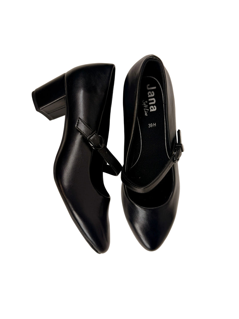 Load image into Gallery viewer, black court shoes
