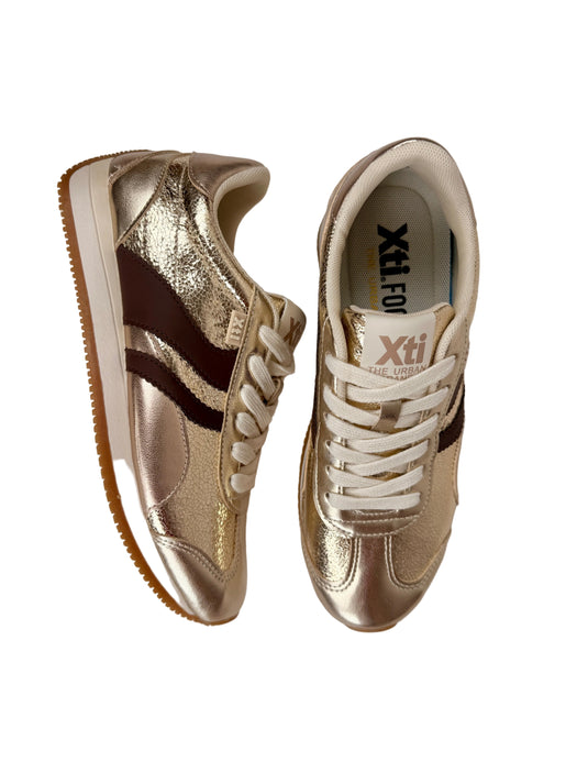 gold dressy trainers