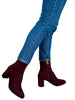 burgundy boots women