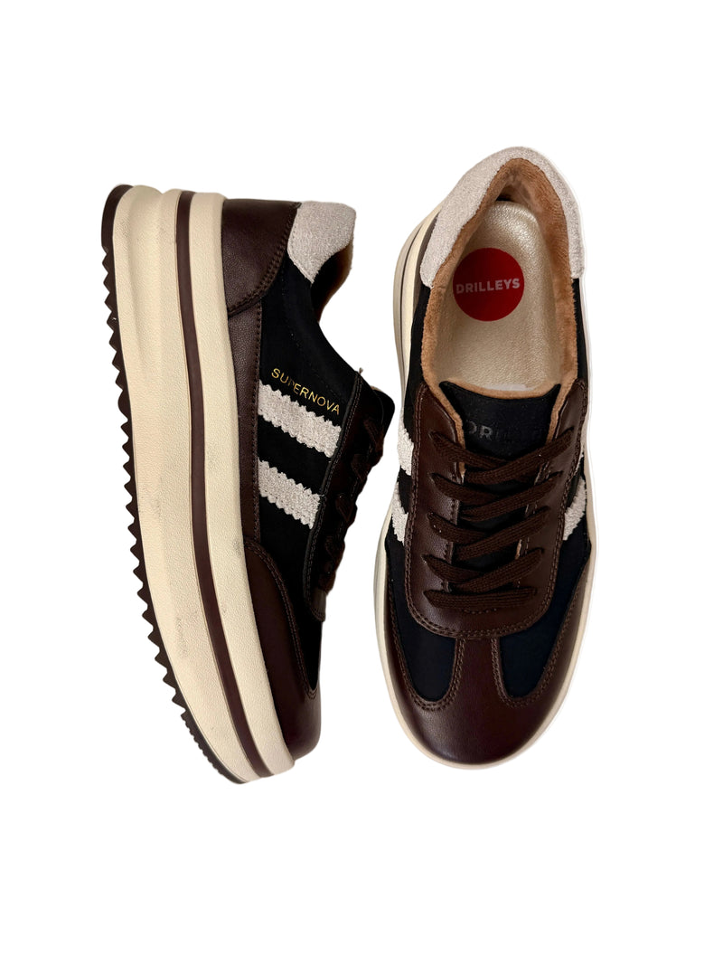 Load image into Gallery viewer, brown platform trainers
