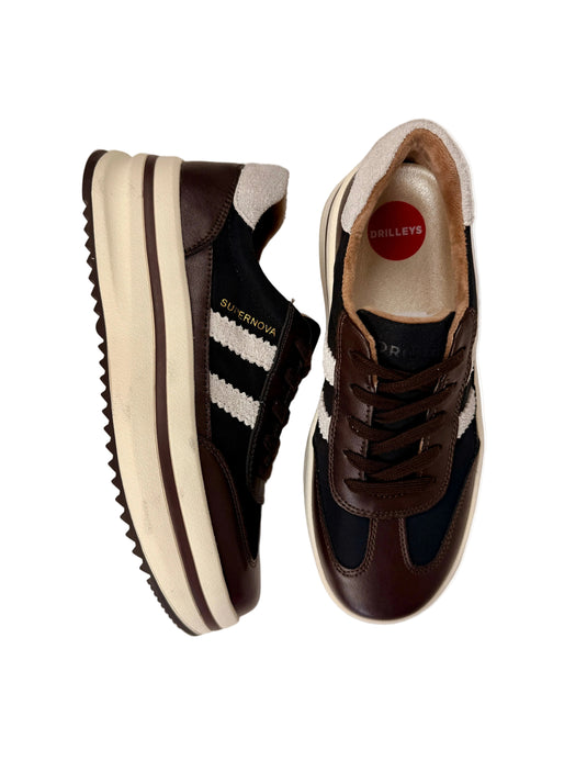 brown platform trainers