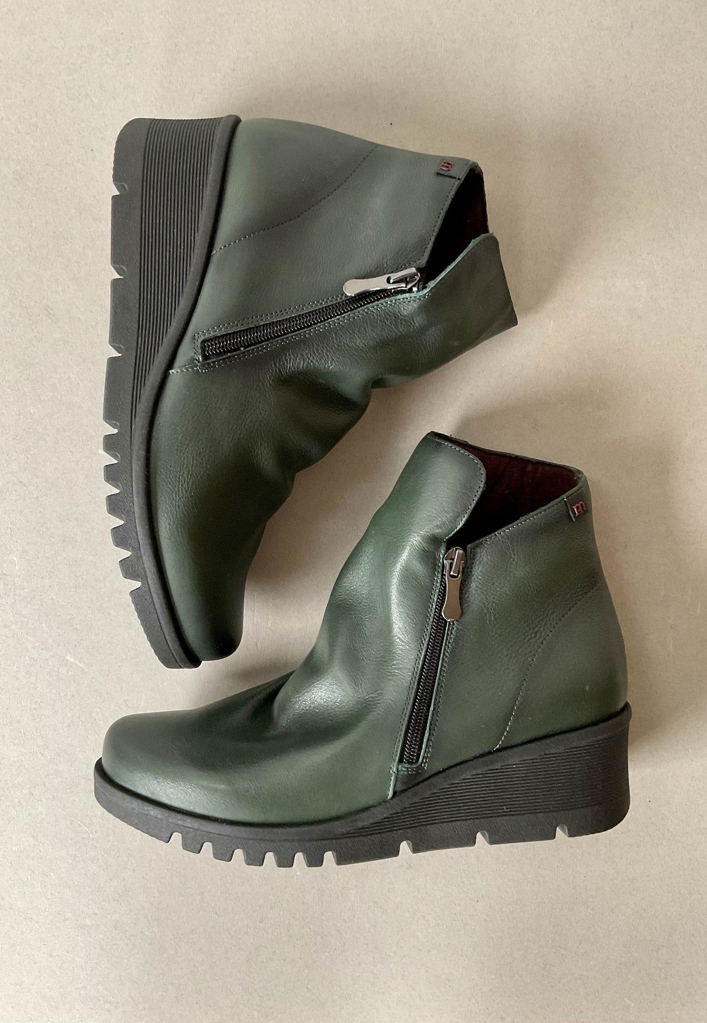 Green sale wedge boots