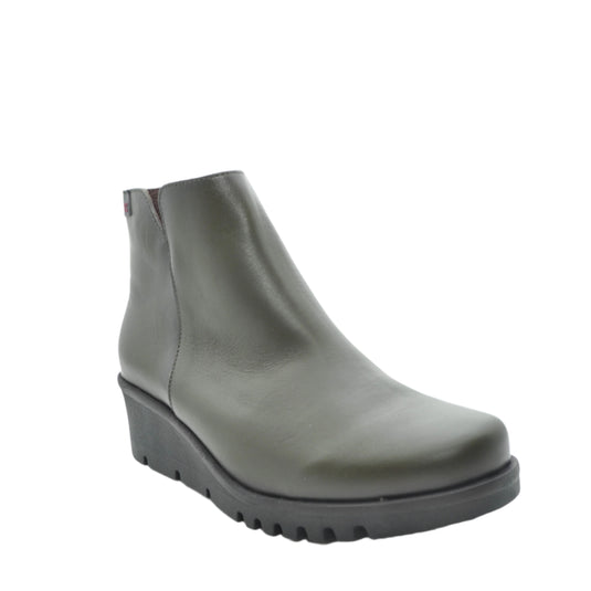 green wedge boots