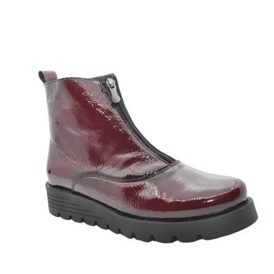 burgundy patent boots