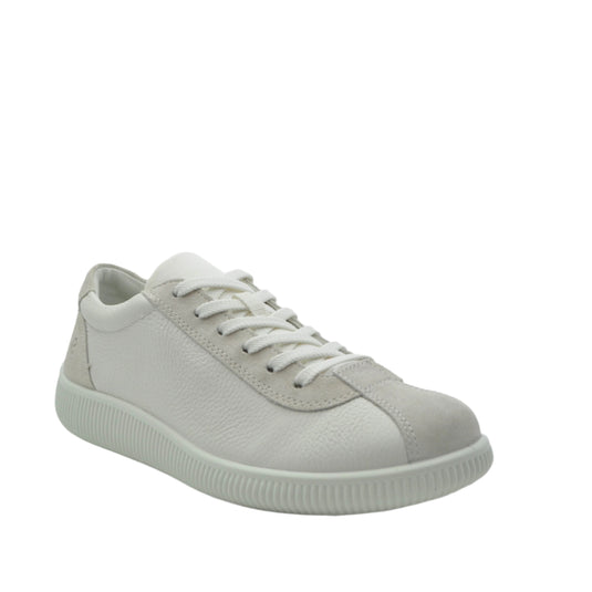white soft leather trainers for women
