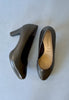 black low heels court shoes
