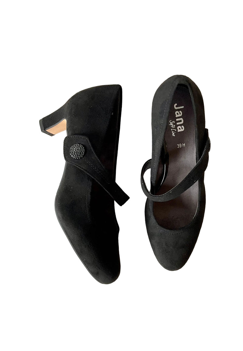 Load image into Gallery viewer, black wide fit heels

