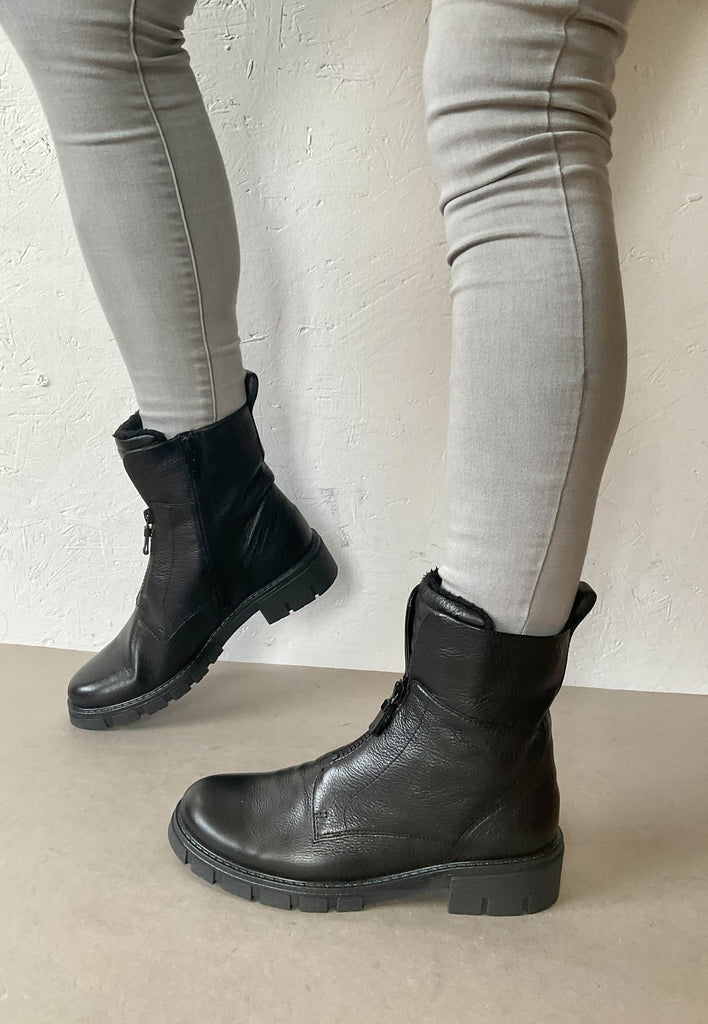 ara black leather boots