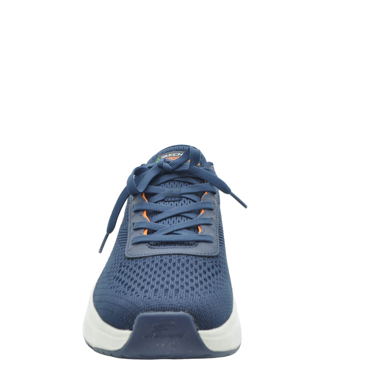 Load image into Gallery viewer, navy skechers trainers
