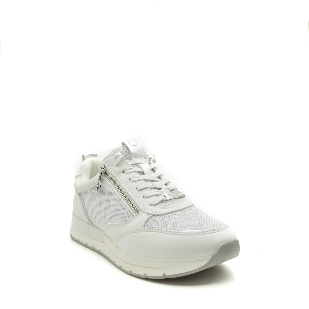 white leather trainers