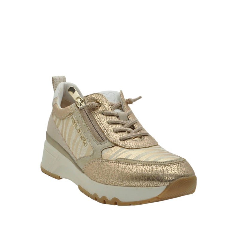 Load image into Gallery viewer, gold wedge trainers
