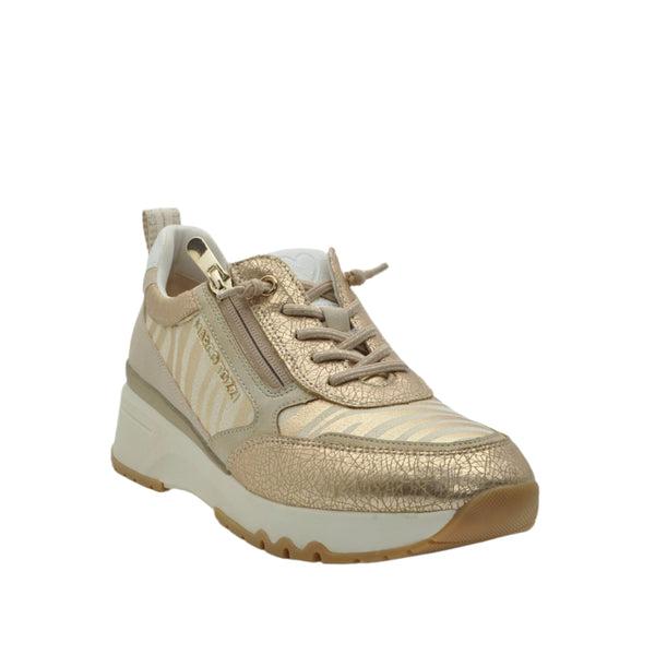 gold wedge trainers