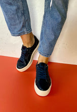 Load image into Gallery viewer, navy flatform shoes