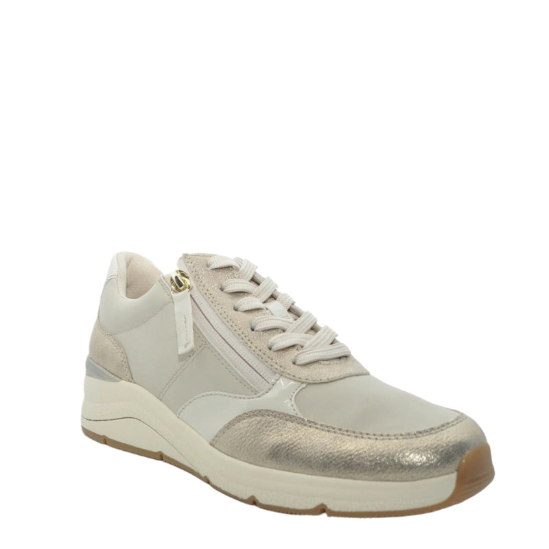 Load image into Gallery viewer, gold wide fitting trainers
