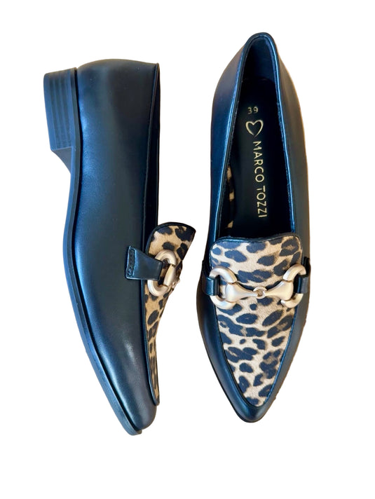 leopard print loafers