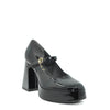 black patent heels