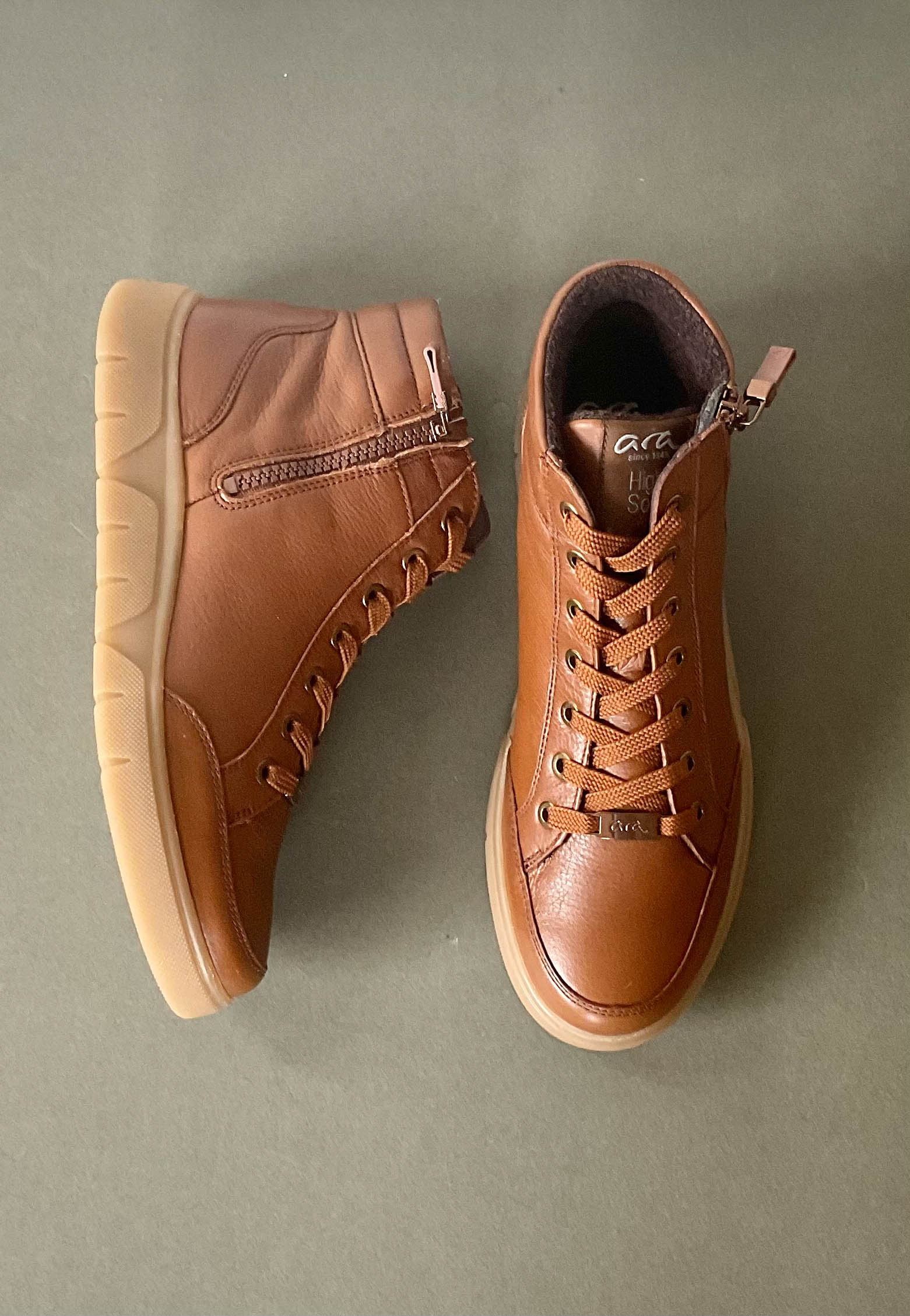 ara brown flat boots