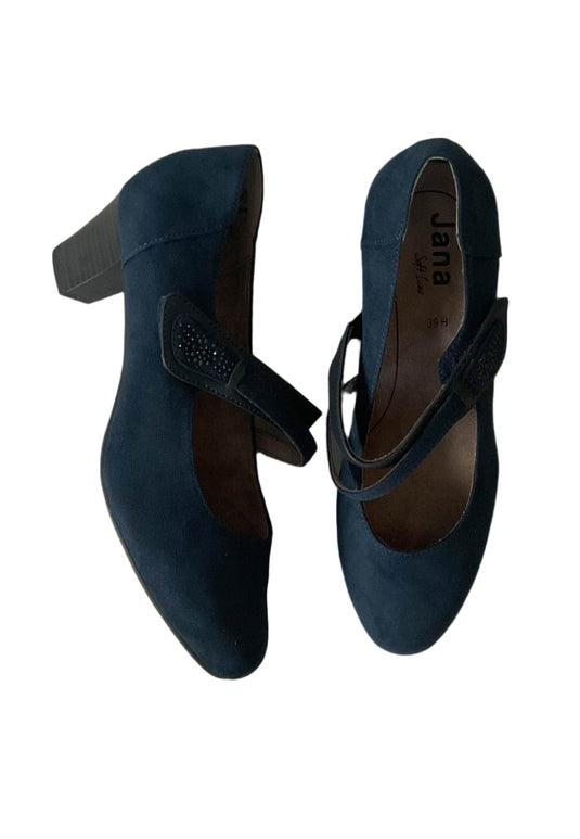 navy wide heels