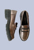 mettalic loafers