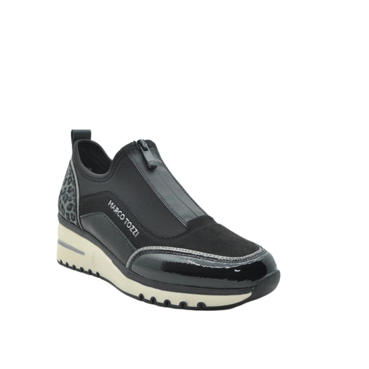 black wedge trainers