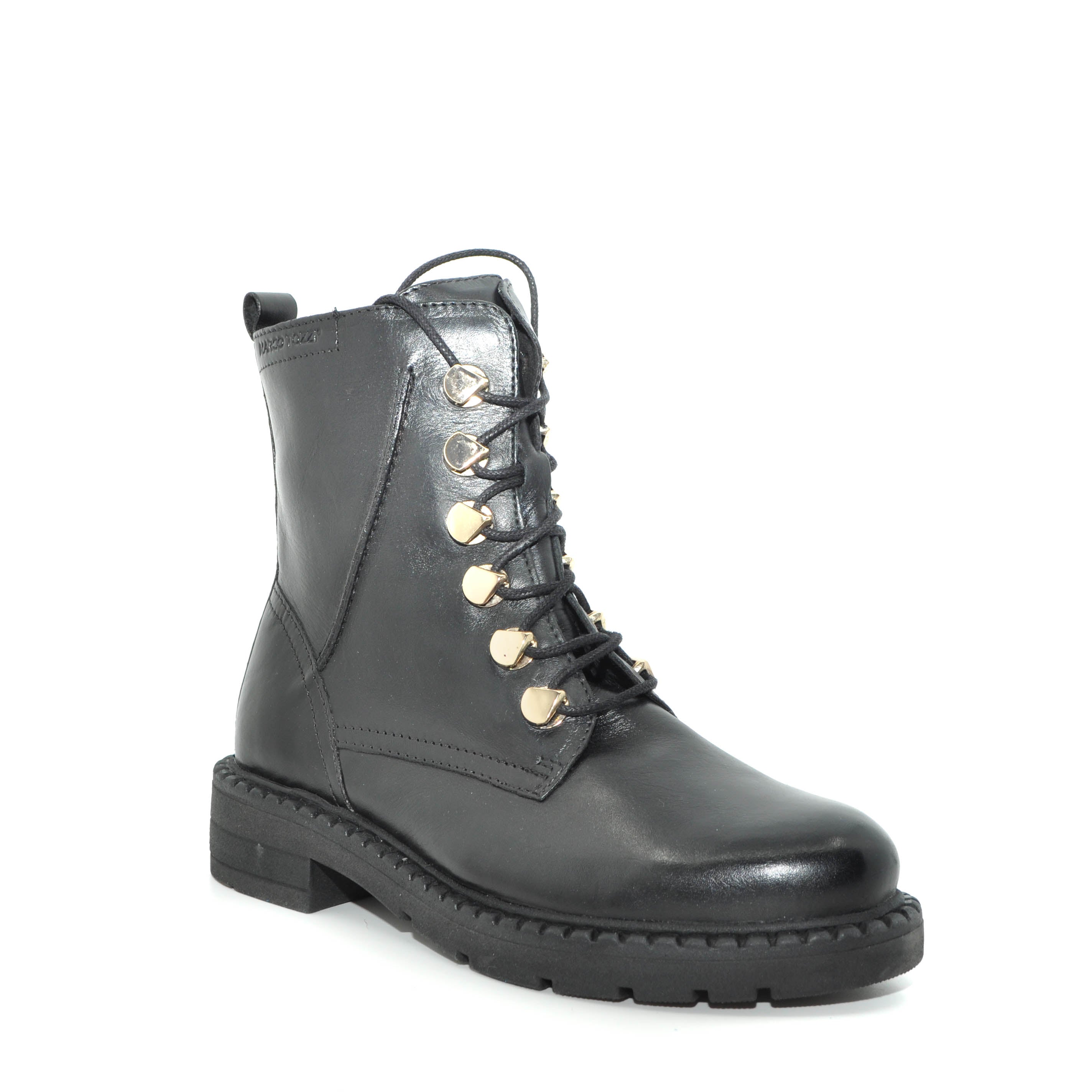 marco tozzi black military boots