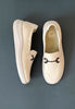 beige moccasin shoes