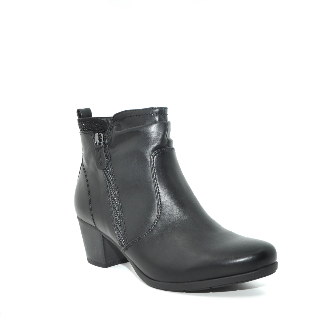 jana black comfortable heeled boots