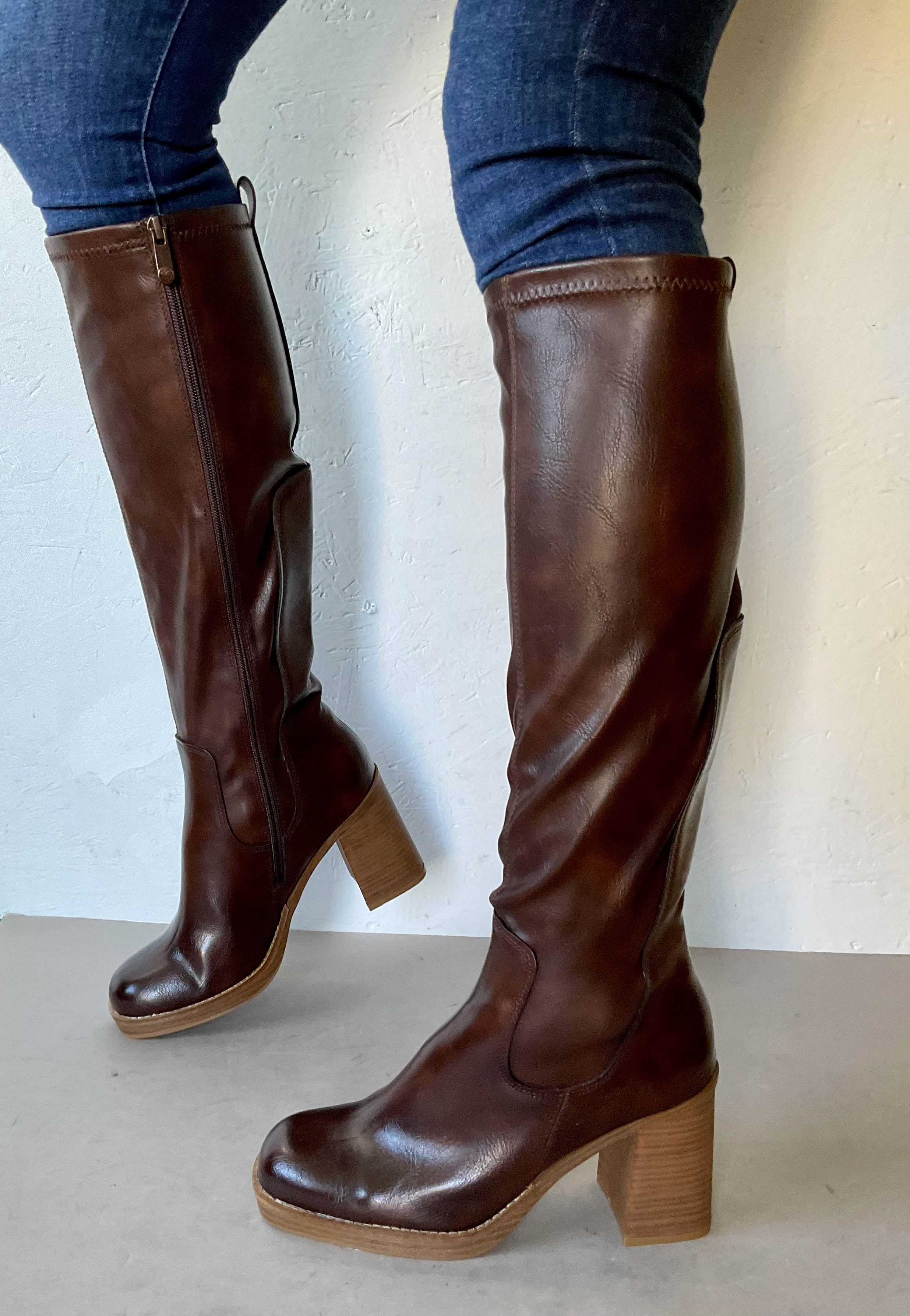 marco tozzi brown mid calf boots
