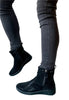 black flat boots