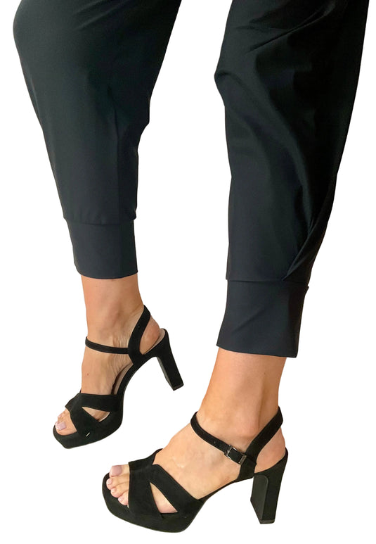 black high heel sandals