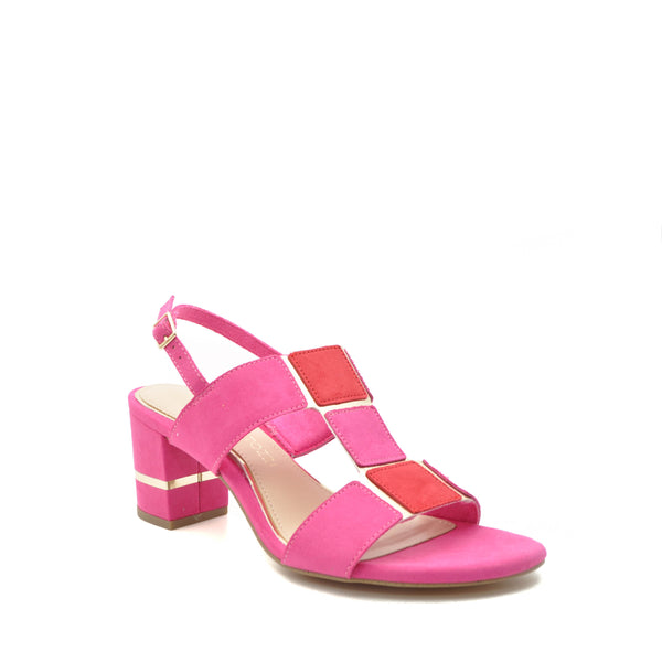 pink block heel sandals