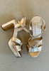 gold strappy heels