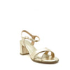 low gold heels