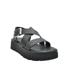 Load image into Gallery viewer, black leather soled sandals