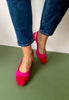 pink sling back heels