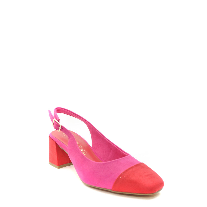 Load image into Gallery viewer, dark pink sling back heels
