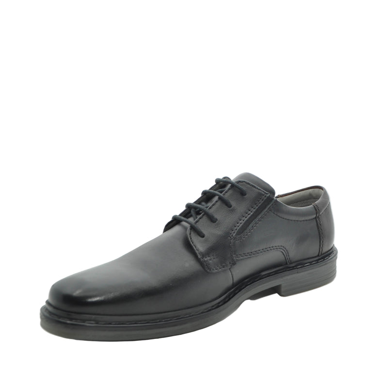 Load image into Gallery viewer, black wide fitting dress shoes for men
