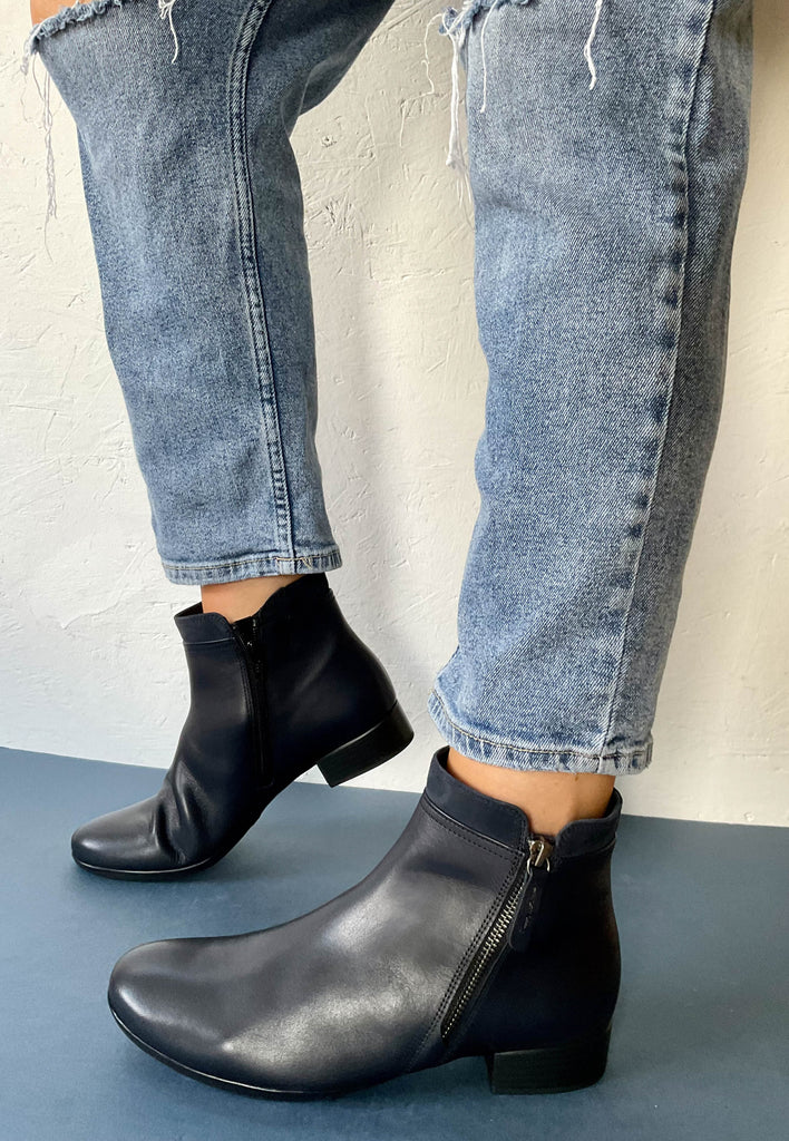 gabor navy wide fit ankle boots