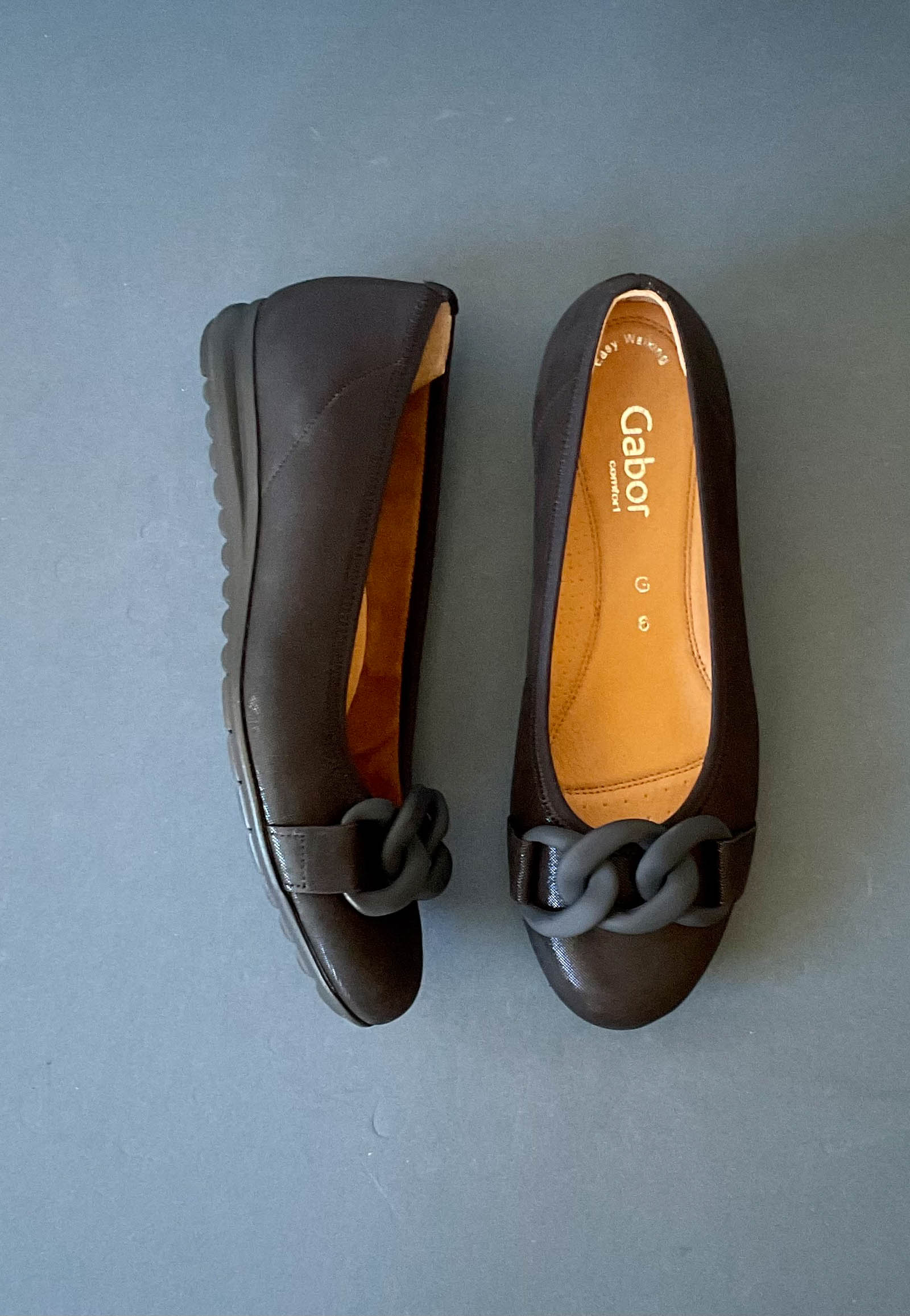 gabor black flat shoes
